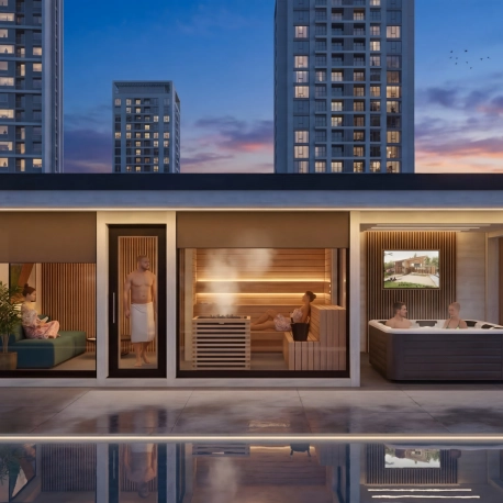 Saunový domček pre privátny panoramatický penthouse