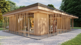 4D vizuální design sauna domku