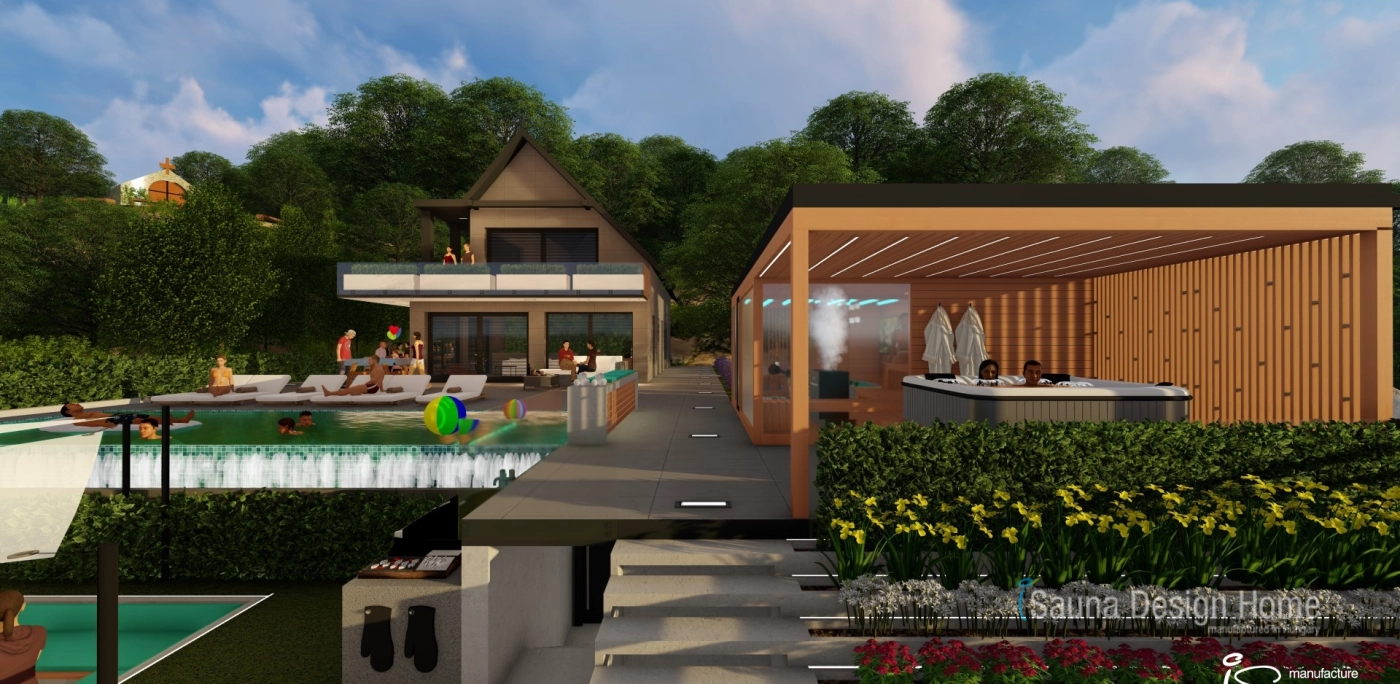 Sauna domeček s vířivkou