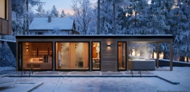 Luxusná sauna v zime