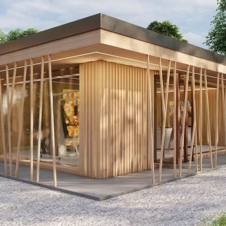 Exkluzivní interiérový a exteriérový design saunového domu