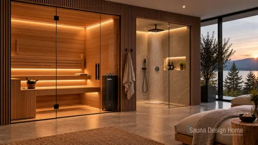 Wellness prostor na míru se saunou a sprchou